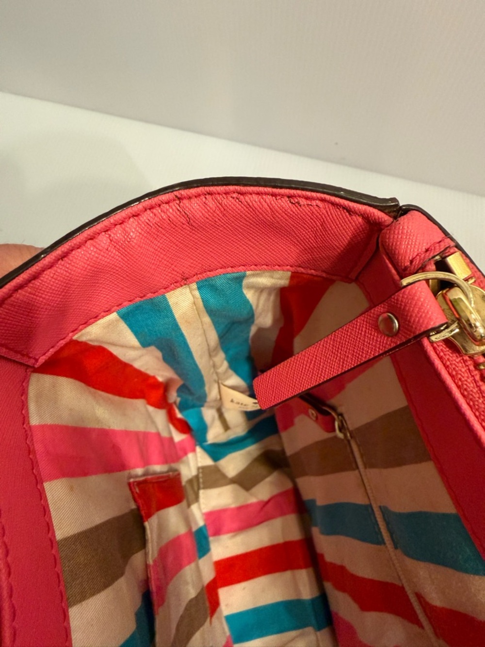 Kate Spade Raspberry Leather Tote Handbag - Picture 10 of 16